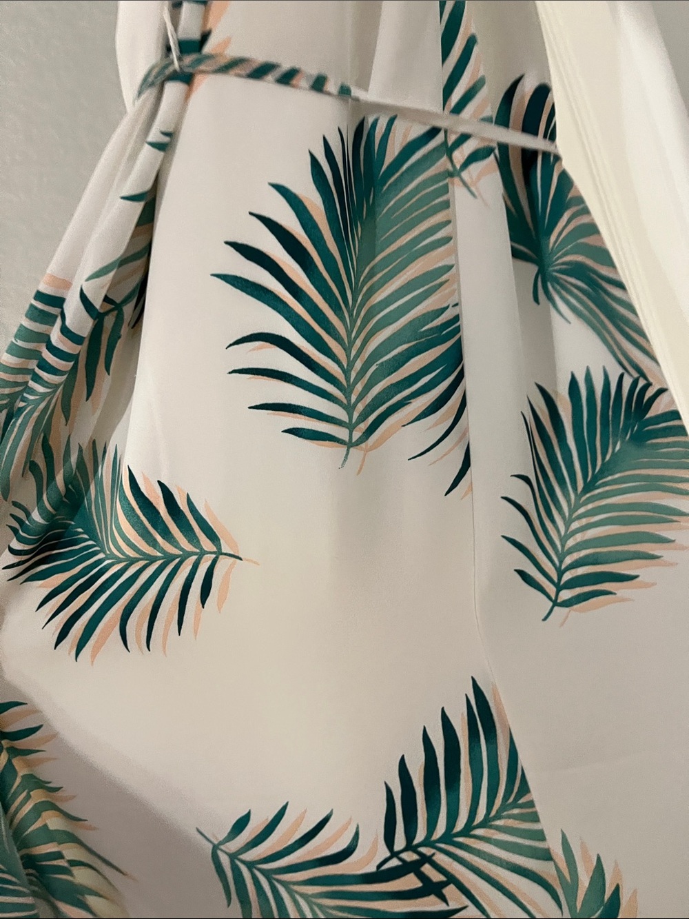 Forever 21 White Maxi Dress with Green Palm Print - Picture 16 of 16